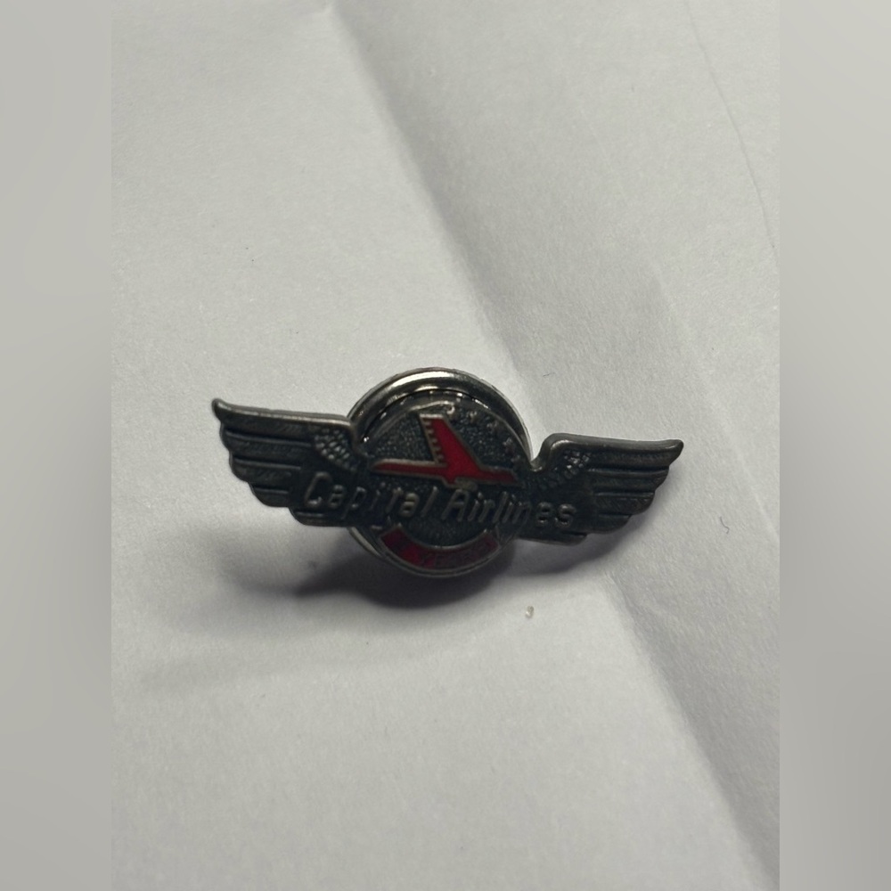 Capitol Airlines wings vintage 1950s 60s antique brooch 2 Year Pin Sterling
